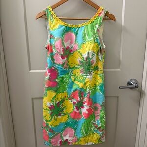 Lilly Pulitzer Delia Shorely Blue Floral Shift Dress